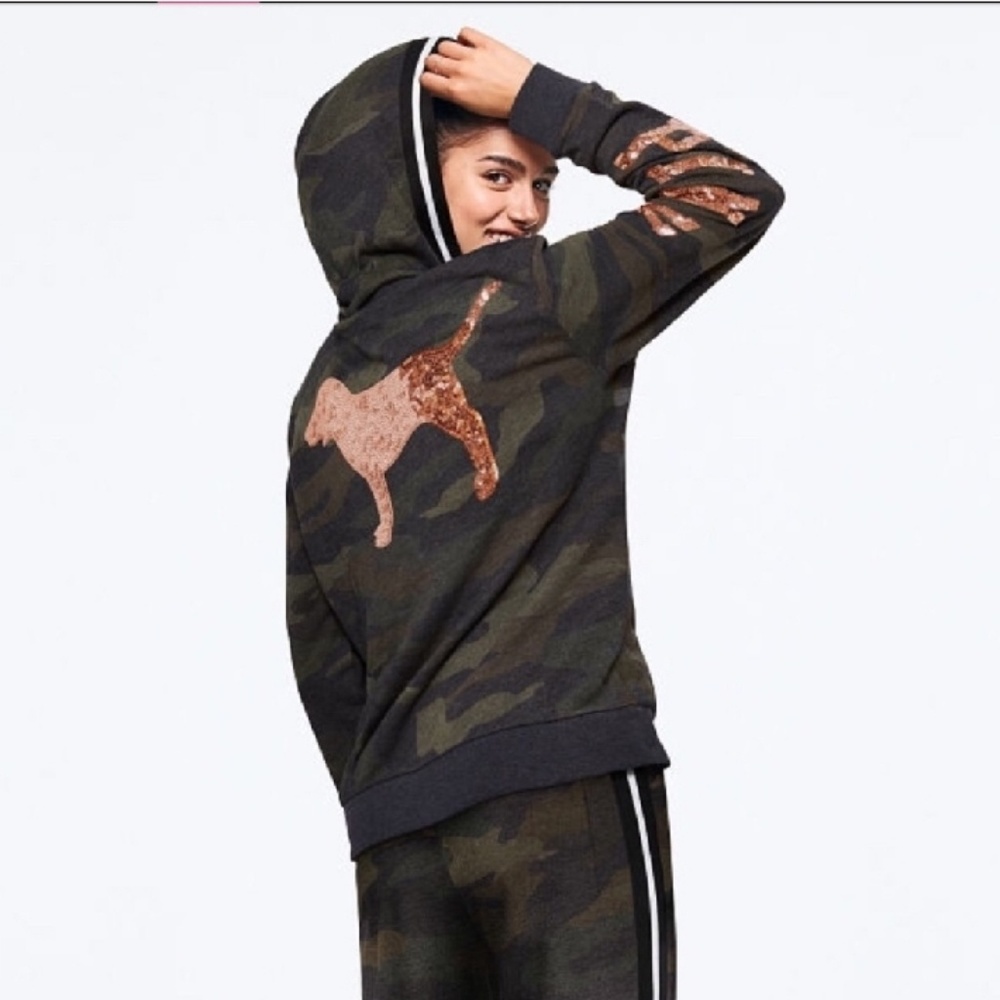 Victoria secret bling camo hoodie